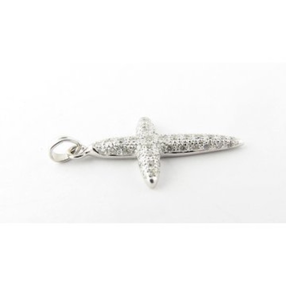 Vintage 18 Karat White Gold Diamond Cross Pendant #3672 - Picture 2 of 7